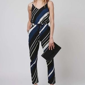 TOPSHOP Diagonal Stripe Jumpsuit